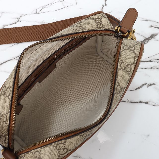 GG original canvas emblem small crossbody bag 821155 brown
