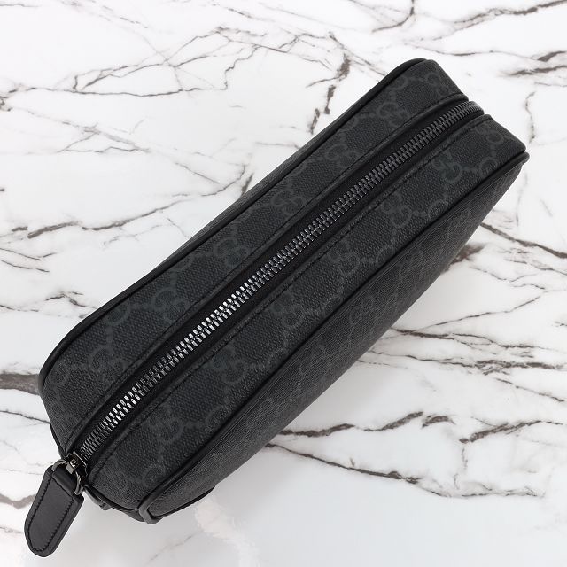 GG original canvas emblem small toiletry case 821164 black