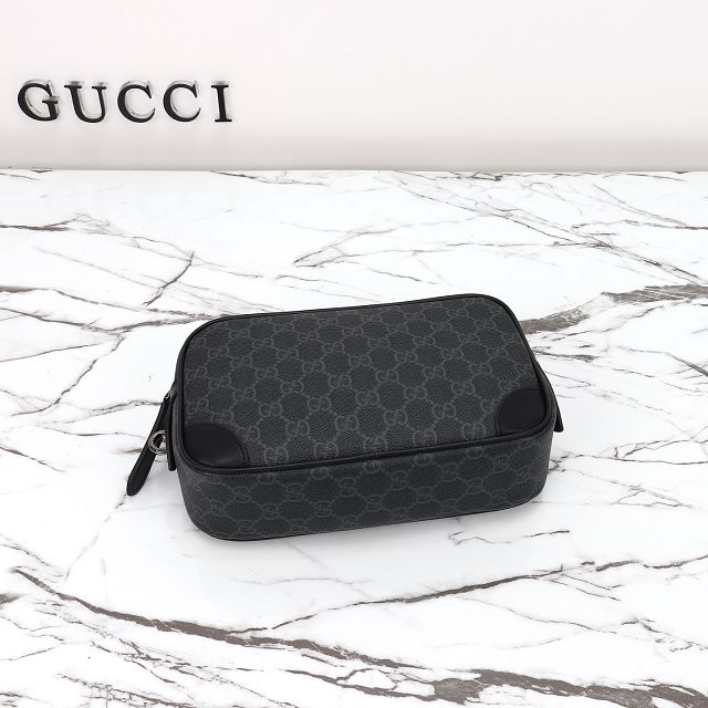 GG original canvas emblem small toiletry case 821164 black