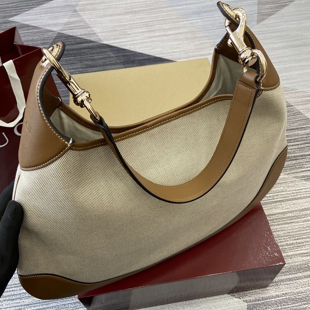 GG original cotton canvas B large shoulder bag 815924 brown