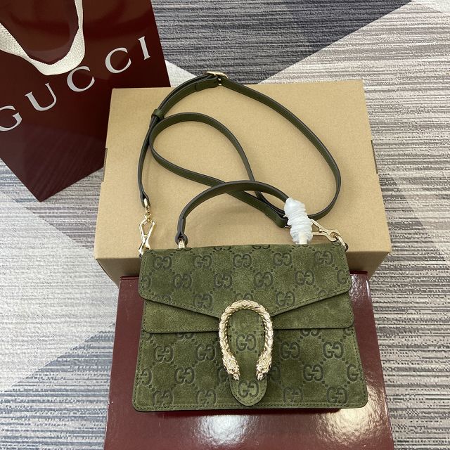 GG original suede dionysus mini top handle bag 813400 green