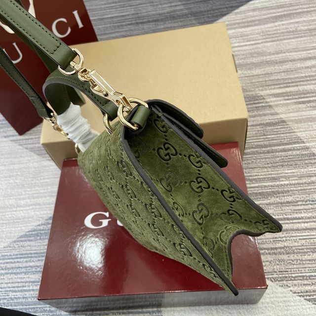 GG original suede dionysus mini top handle bag 813400 green