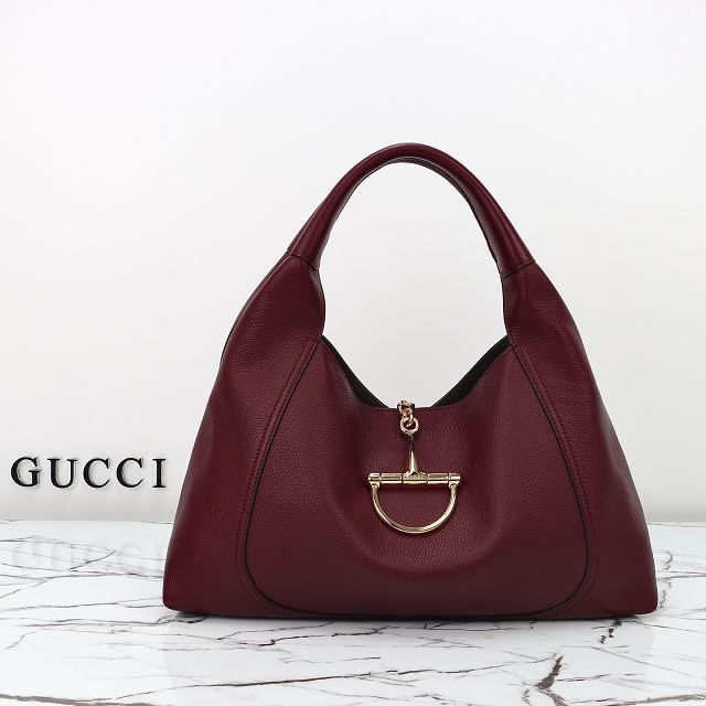 GG original calfskin softbit maxi shoulder bag 837466 bordeaux