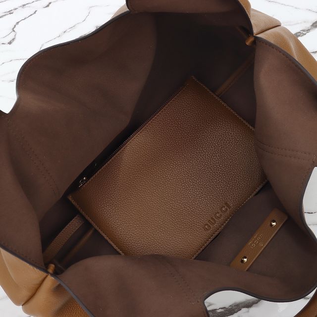 GG original calfskin softbit maxi shoulder bag 837466 brown