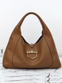 GG original calfskin softbit maxi shoulder bag 837466 brown