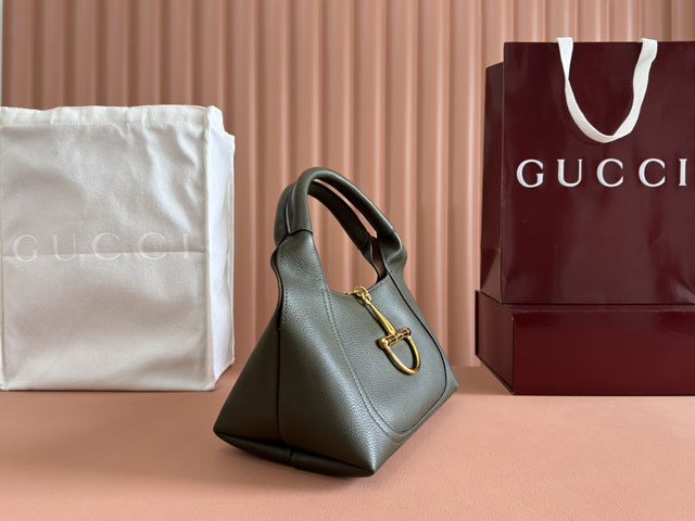 GG original calfskin softbit medium top handle bag 837467 green