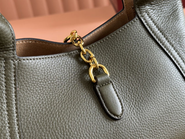 GG original calfskin softbit medium top handle bag 837467 green