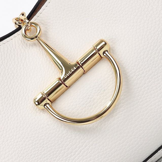 GG original calfskin softbit medium top handle bag 837467 white