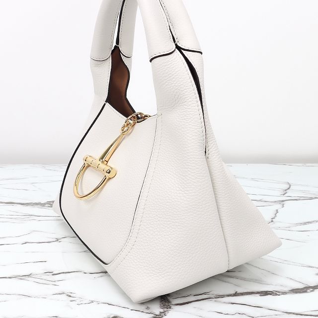 GG original calfskin softbit medium top handle bag 837467 white