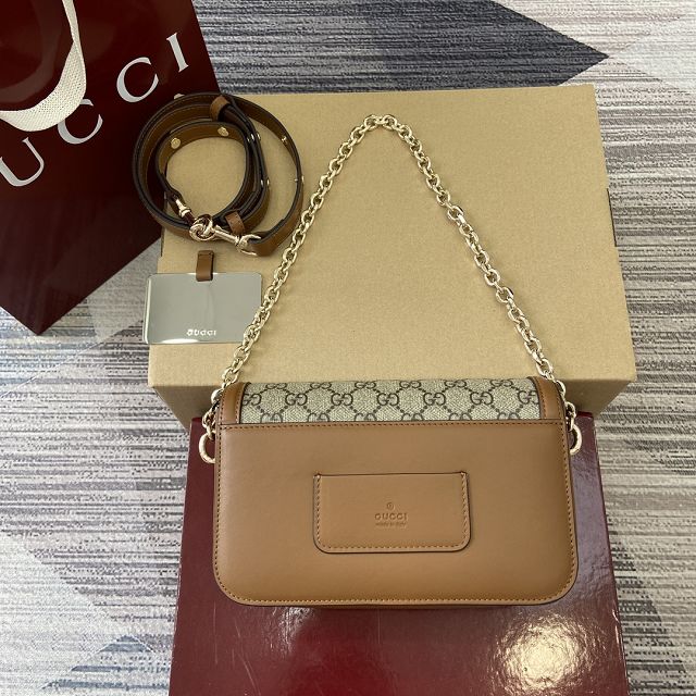 GG original canvas go small shoulder bag 826761 brown