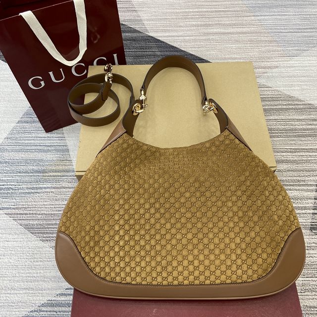 GG original suede B medium shoulder bag 834981 brown