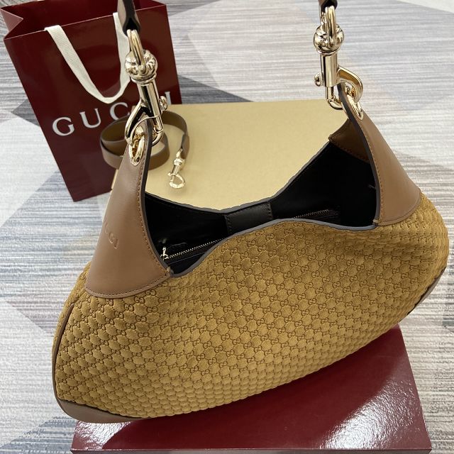 GG original suede B medium shoulder bag 834981 brown