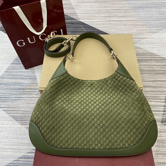 GG original suede B medium shoulder bag 834981 green