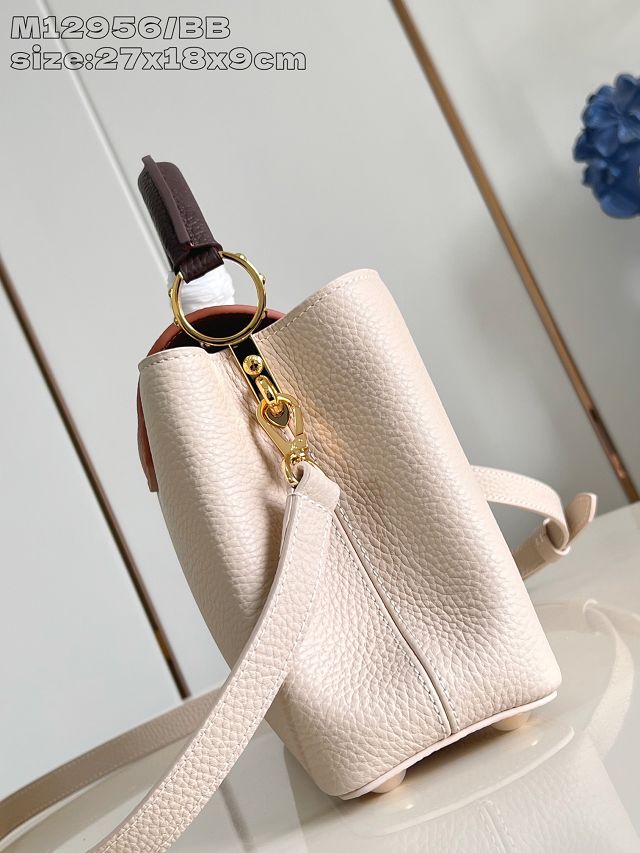 Louis vuitton original calfskin capucines BB handbag M21103 beige
