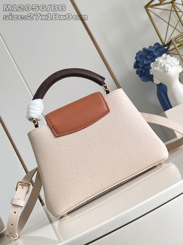 Louis vuitton original calfskin capucines BB handbag M21103 beige