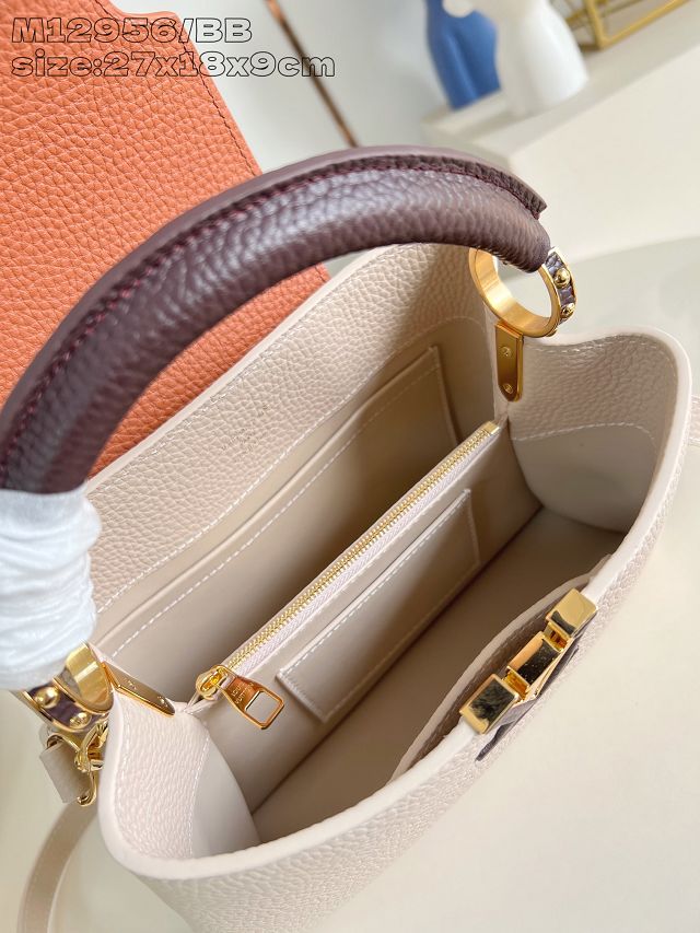 Louis vuitton original calfskin capucines BB handbag M21103 beige