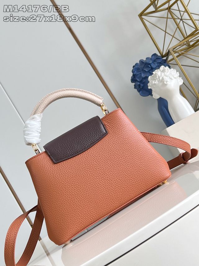 Louis vuitton original calfskin capucines BB handbag M21103 brown