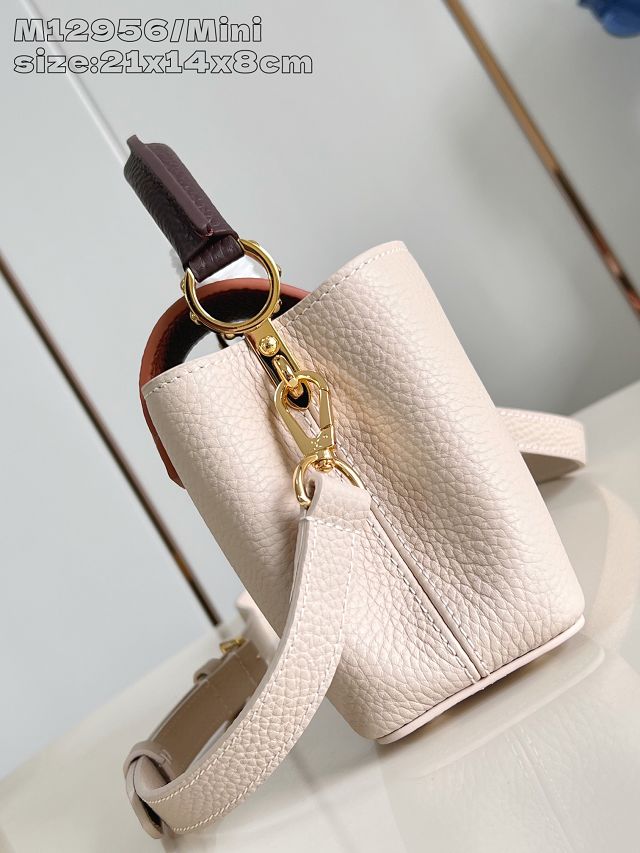 Louis vuitton original calfskin capucines mini handbag M22606 beige