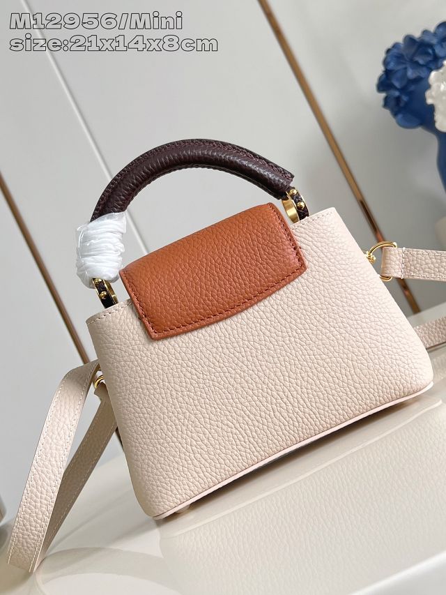 Louis vuitton original calfskin capucines mini handbag M22606 beige