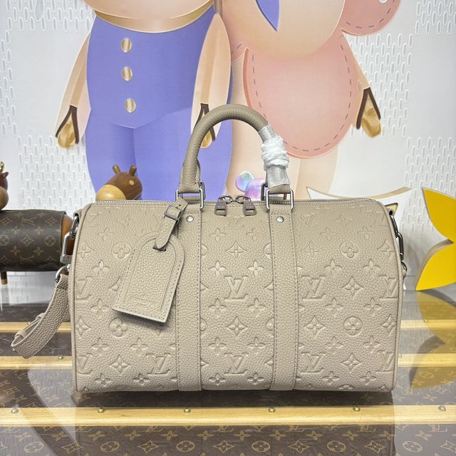 Louis vuitton original calfskin keepall 35 M11865 grey