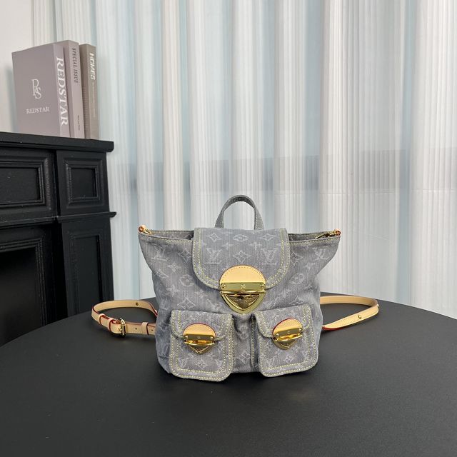 Louis vuitton original denim venice backpack M13031 grey