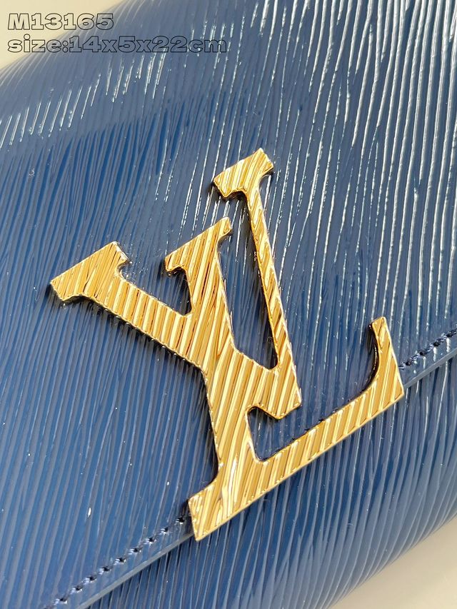 Louis vuitton original epi leather louise pochette M13165 blue