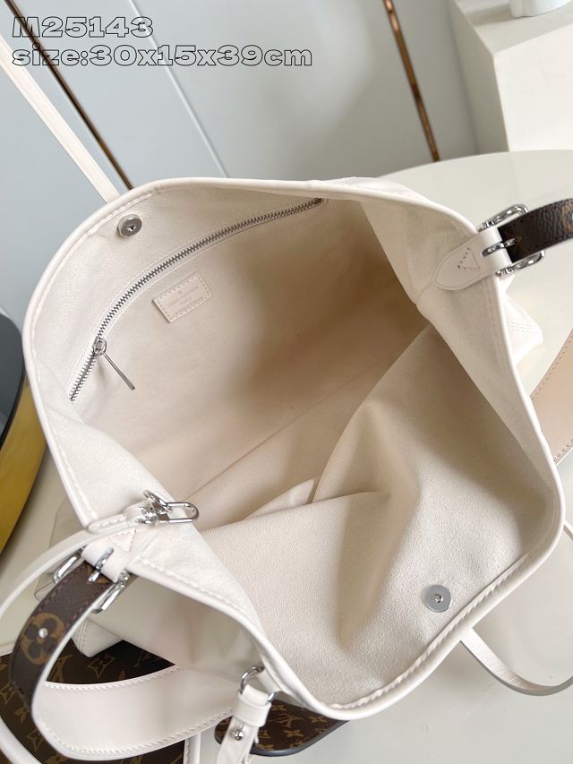 Louis vuitton original lambskin carryAll cargo MM M25143 white