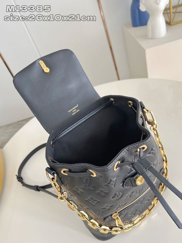 Louis vuitton original lambskin coussin backpack PM M13357 black