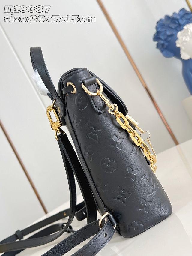 Louis vuitton original lambskin coussin backpack mini M13387 black