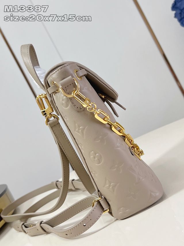 Louis vuitton original lambskin coussin backpack mini M13389 grey