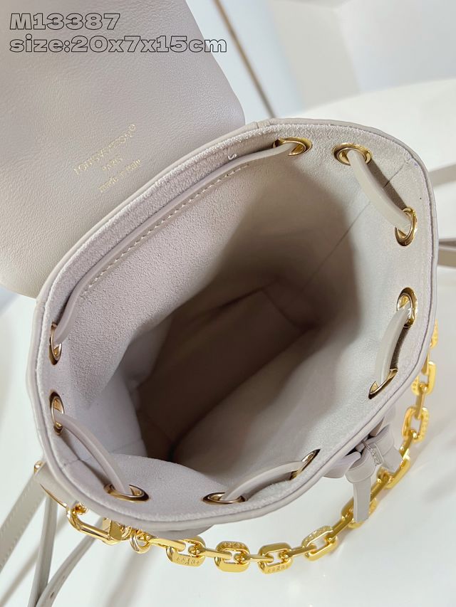 Louis vuitton original lambskin coussin backpack mini M13389 grey