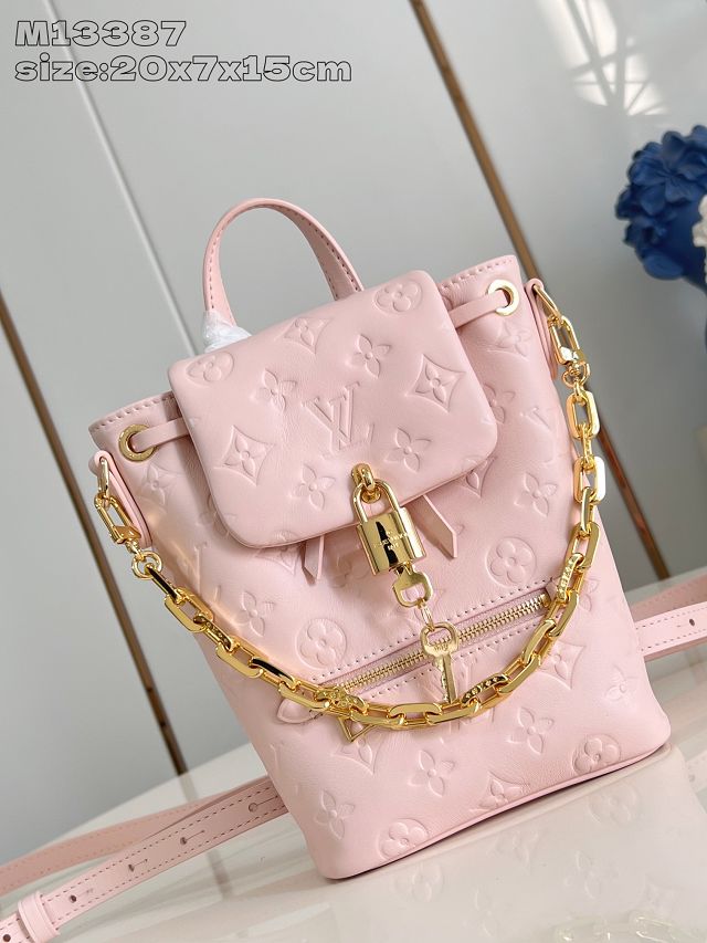 Louis vuitton original lambskin coussin backpack mini M13389 pink