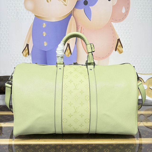 Louis vuitton original taiga calfskin keepall 45 M14124 lemon green