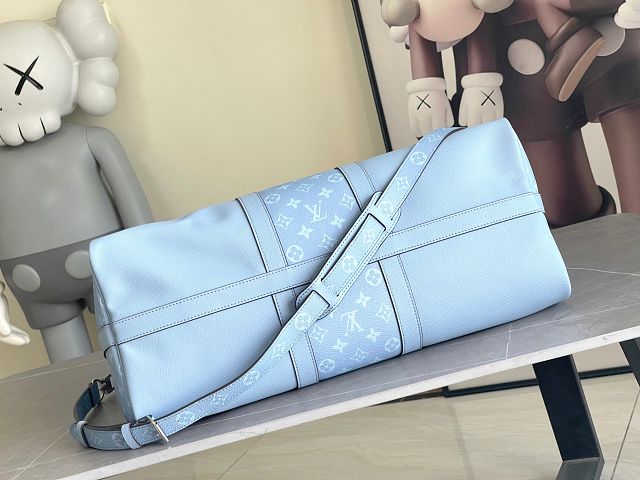Louis vuitton original taiga calfskin keepall 50 M14122 blue