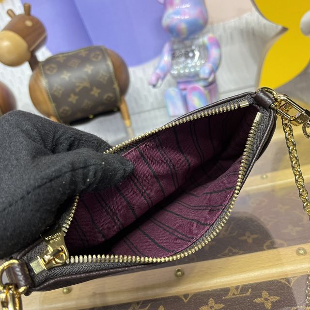 Louis vuitton original calfskin easy pouch M13614 chocolate 