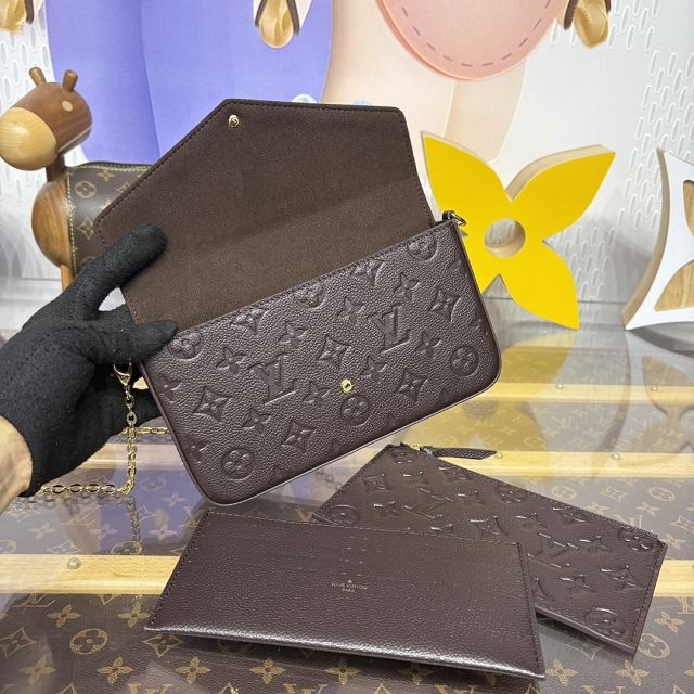 Louis vuitton original calfskin felicie pochette M14193 chocolate 