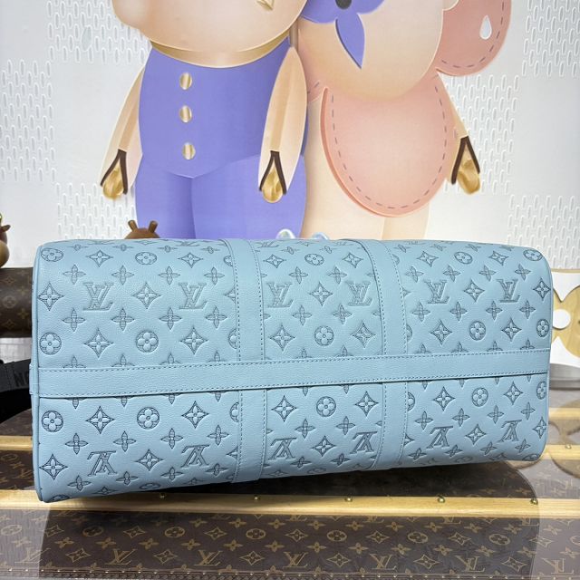Louis vuitton original calfskin keepall 50 m14842 light blue