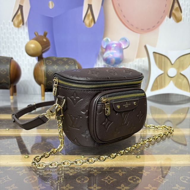 Louis vuitton original calfskin mini bumbag M13827 chocolate 
