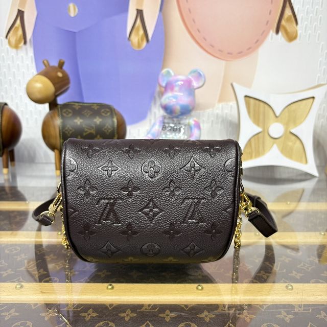 Louis vuitton original calfskin mini bumbag M13827 chocolate 