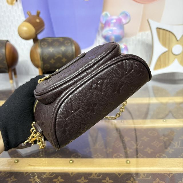 Louis vuitton original calfskin mini bumbag M13827 chocolate 