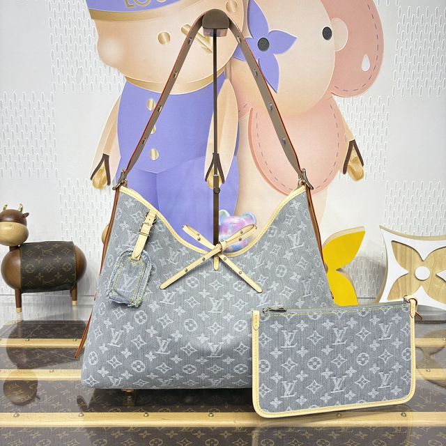 Louis vuitton original denim carryAll cargo MM M13289 grey