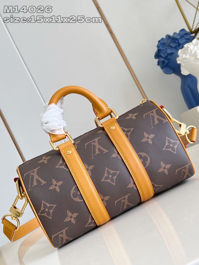 Louis vuitton original monogram calfskin keepall 25 M14026 brown