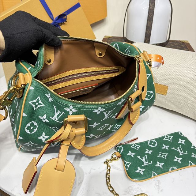 Louis vuitton original soft calfskin speedy P9 30 M14077 green