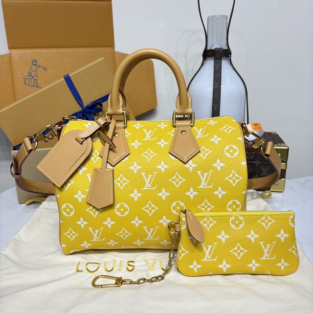 Louis vuitton original soft calfskin speedy P9 30 M21114 yellow