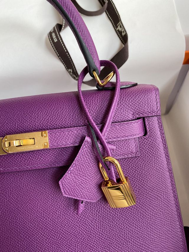 Hermes original epsom leather kelly 28 bag K28-2 anemone
