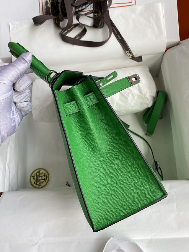 Hermes original epsom leather kelly 25 bag K25-1 bamboo