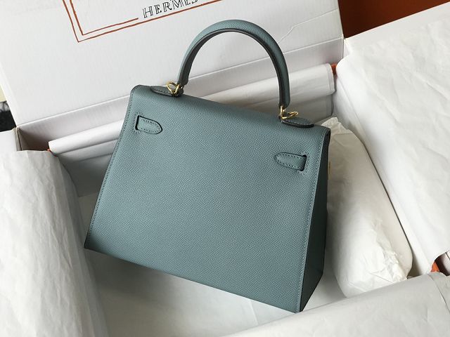Hermes original epsom leather kelly 25 bag K25-1 ciel