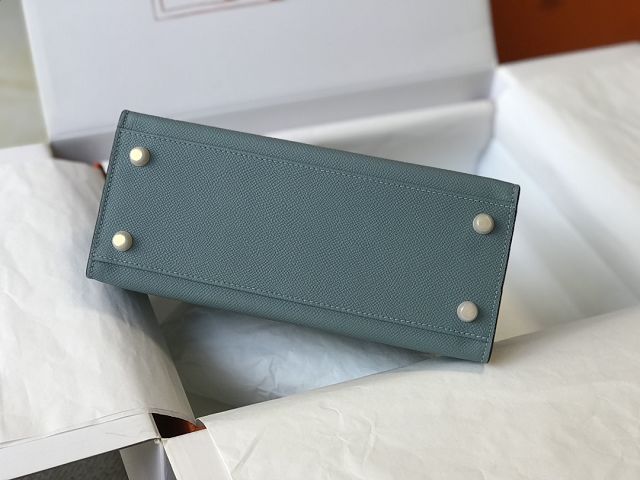 Hermes original epsom leather kelly 25 bag K25-1 ciel