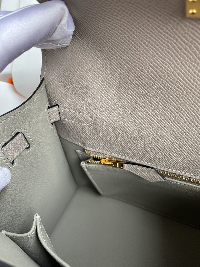 Hermes original epsom leather kelly 28 bag K28-2 grey asphalte