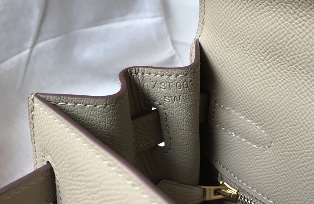 Hermes original epsom leather kelly 25 bag K25-1 grey tourterelle	